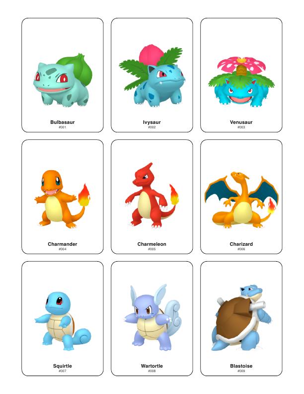 Gen 1 Kanto proxy card sheet preview